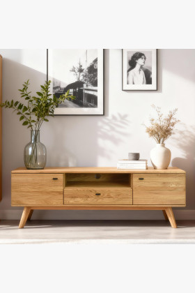 Masívna TV komoda dub na nohách